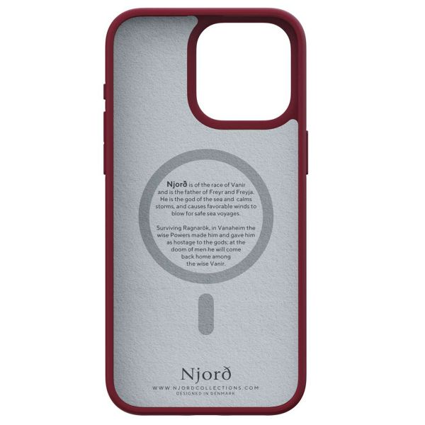 Njorð Collections Suède Comfort+ Case MagSafe iPhone 15 Pro Max - Red