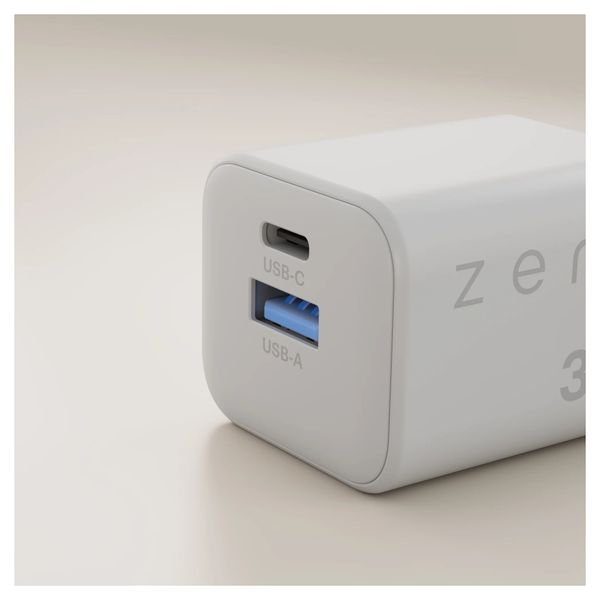 Zens Compact Oplader USB-C / USB-A 30W - Power Adapter - Wit