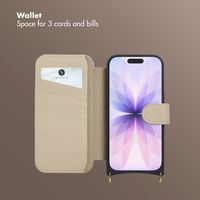 Selencia Riva Bookcase with MagSafe and phone strap Apple iPhone 17 - Beige