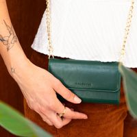 Selencia Eny Uitneembare Vegan Lederen Clutch iPhone 11 - Groen