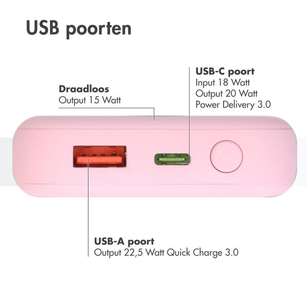 imoshion MagSafe Powerbank - 10.000 mAh - Draadloze powerbank - Roze