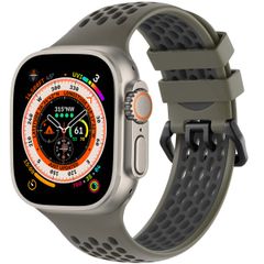 imoshion Siliconen sport bandje gesp Apple Watch Series 1 t/m 10 / SE / Ultra (2) (44/45/46/49 mm) - Groen / Zwart