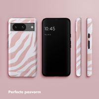 Selencia Vivid Tough Backcover Google Pixel 8 - Colorful Zebra Old Pink