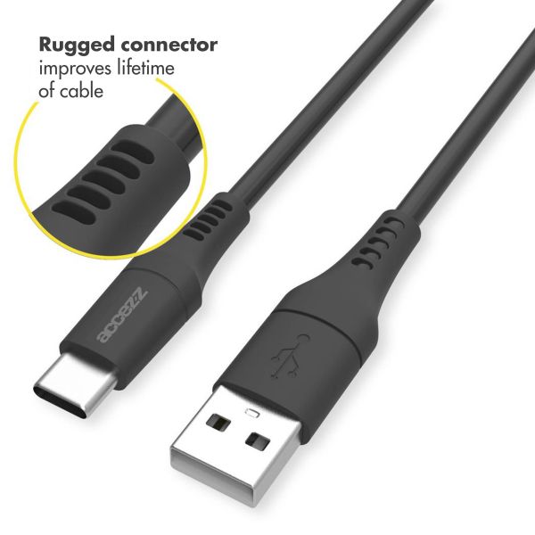 Accezz USB-C naar USB kabel Samsung Galaxy A52 (5G) - 1 meter - Zwart