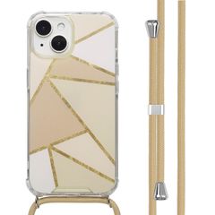 imoshion Design hoesje met koord Apple iPhone 15 - Beige Graphic