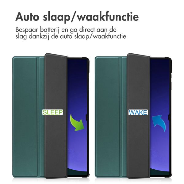 imoshion Trifold Bookcase Samsung Galaxy Tab S10 Ultra / Tab S9 Ultra - Donkergroen