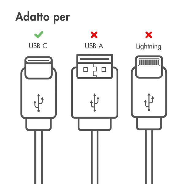 imoshion Braided USB-C naar USB-C kabel - 2 meter - Zwart