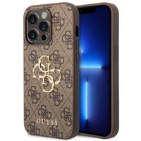 Guess 4G Metal Logo Backcover Apple iPhone 14 Pro - Bruin