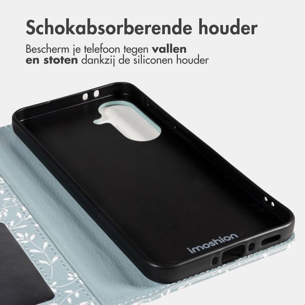 imoshion Design Bookcase Samsung Galaxy A57 (5G) - Smoke Green Flowers