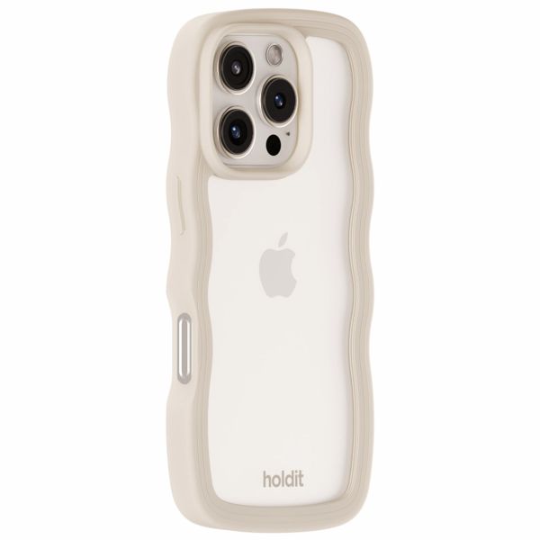 Holdit Wavy Case Apple iPhone 16 Pro Max - Transparent / Light Beige