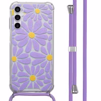 imoshion Design hoesje met koord Samsung Galaxy A15 (5G) - Tropical Violet Flowers Connect