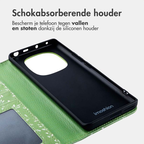 imoshion Design Bookcase Xiaomi Redmi Note 14 Pro (4G) - Green Flowers