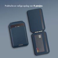 Accezz Leren Wallet met standaard - Geschikt voor MagSafe en Qi2 - Nightfall Blue