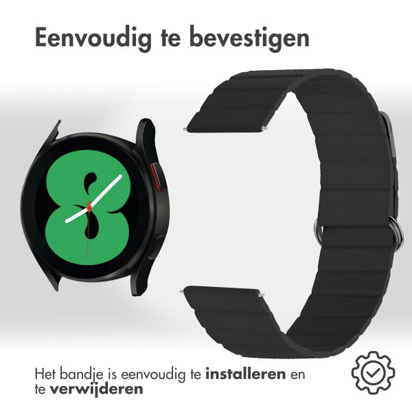 imoshion Magnetisch lederen bandje Samsung Galaxy Watch 7 40/44 mm - Zwart