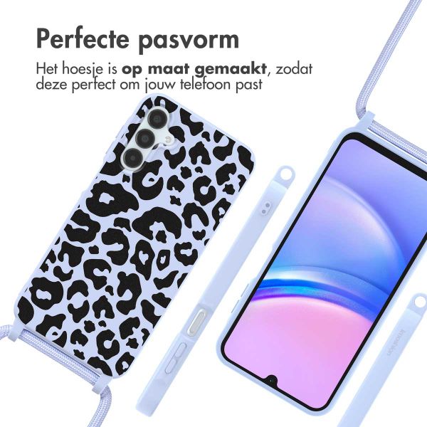 imoshion Siliconen design hoesje met koord Samsung Galaxy A15 (5G/4G) - Animal Lila