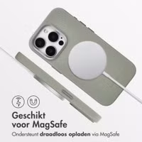 Accezz MagSafe Leather Backcover Apple iPhone 15 Pro - Light Grey