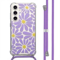 imoshion Design hoesje met koord Samsung Galaxy S24 FE - Tropical Violet Flowers Connect