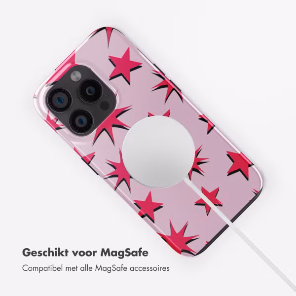 Selencia Vivid Backcover met MagSafe Apple iPhone 15 Pro - Stars Rubine Red Light Pink