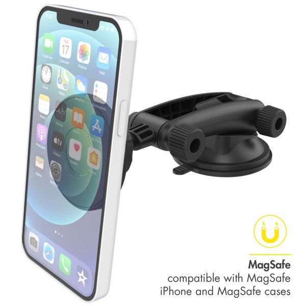 Accezz Telefoonhouder auto iPhone 12 - MagSafe - Dashboard en voorruit - Magnetisch - Zwart