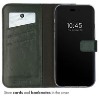 Selencia Genuine Leather Book Case Apple iPhone 14 Pro Max - Green