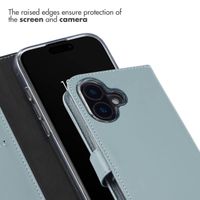 Selencia Genuine Leather Book Case Apple iPhone 16 - Air Blue