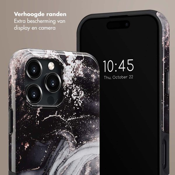 Selencia Vivid Tough Backcover met MagSafe iPhone 16 Pro Max - Chic Marble Black