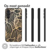 imoshion Design hoesje Samsung Galaxy A34 (5G) - Bladeren / Zwart