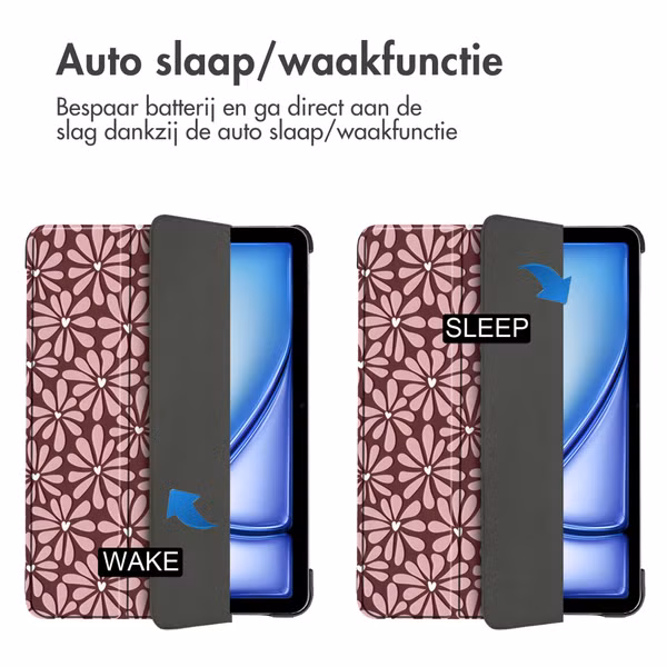 imoshion Design Trifold Bookcase Apple iPad Air 11 inch (2025) M3 / (2024) M2 / Air 5 (2022) / Air 4 (2020) - Bloom Love Blush