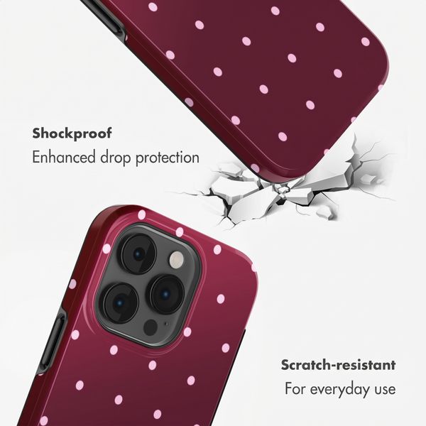 Selencia Vivid Case Apple iPhone 14 Pro - Happy Dots Burgundy