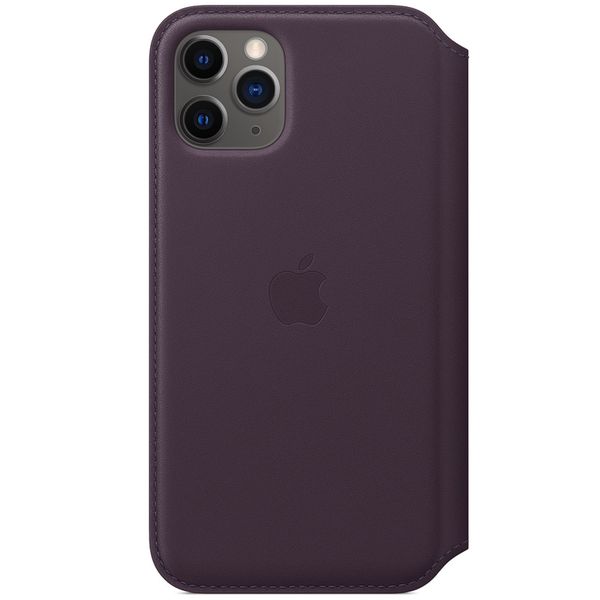 Apple Leather Folio Bookcase iPhone 11 Pro - Aubergine