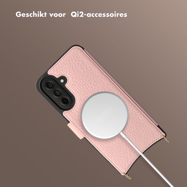 Selencia Riva Bookcase met MagSafe en Koord Samsung Galaxy A37 (5G) - Old Pink