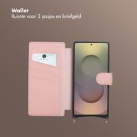 Selencia Riva Bookcase met MagSafe en Koord Samsung Galaxy S25 Ultra - Old Pink