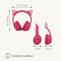 imoshion Draadloze Kinderkoptelefoon LED Light Cat Ear - Decibelbegrenzer - Met AUX kabel - Hot Pink