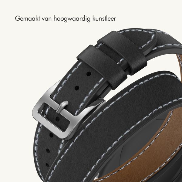 Selencia Élan Double strap bandje Apple Watch | 38/40/41/42 mm - Zwart