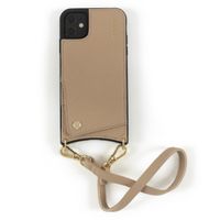 Dutchies Backcover met pashouder Apple iPhone 14 Pro - Telefoonkoord niet inbegrepen - Beige