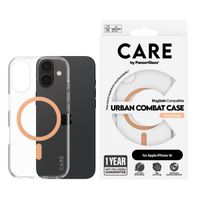 CARE by PanzerGlass Urban Combat Case MagSafe iPhone 16 - Transparant / Peach