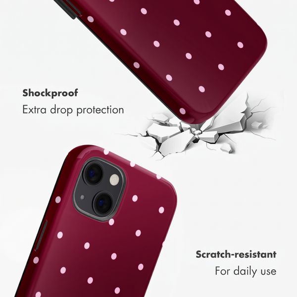 Selencia Vivid Back Cover Apple iPhone 13 Pro - Happy Dots Burgundy