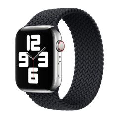 Apple Gevlochten solobandje Apple Watch | 44/45/46/49 mm - Maat 11 - Charcoal