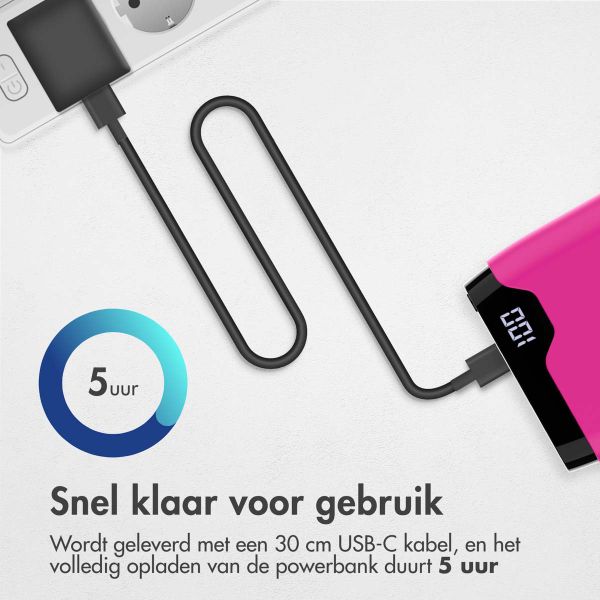 imoshion Powerbank 20.000 mAh - Quick Charge en Power Delivery - Hot Pink