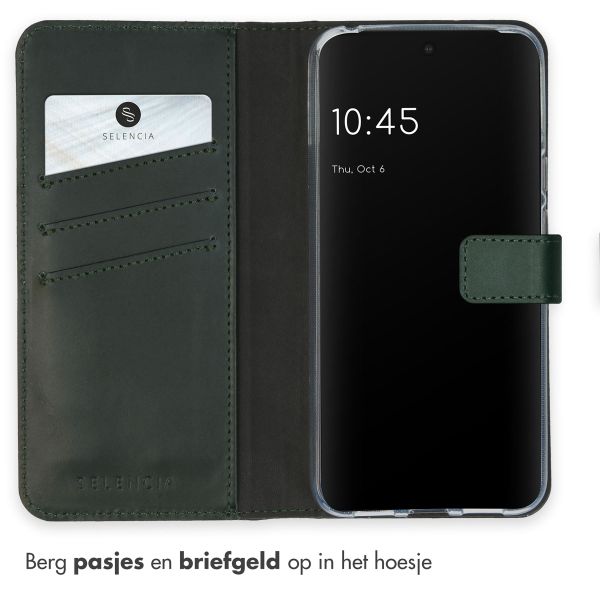 Selencia Echt Leren Bookcase Google Pixel 8 - Groen