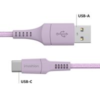 imoshion Braided USB-C naar USB kabel - 1 meter - Lila