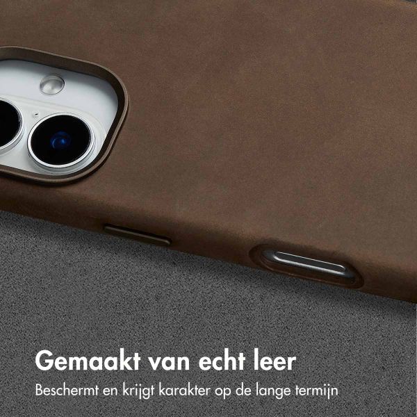 Accezz Vintage Leather Magsafe Backcover Apple iPhone 16 - Rustic Brown