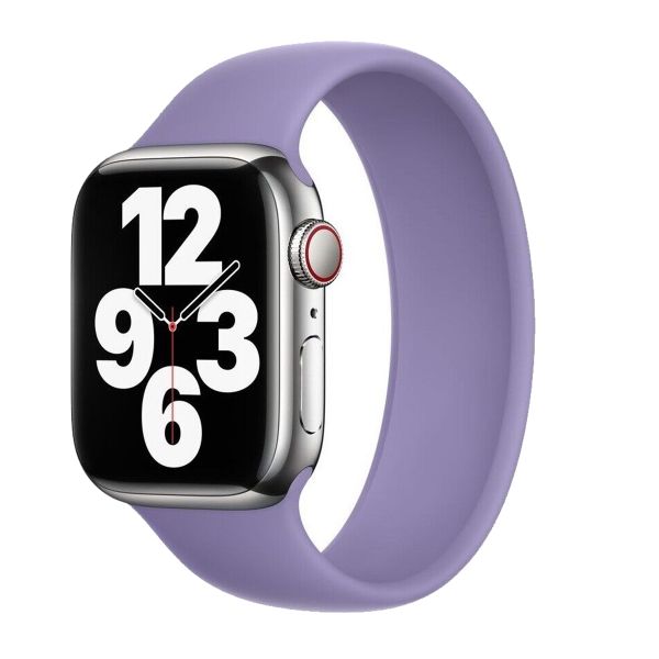 Apple Solobandje Apple Watch Series 1 t/m 10 / SE / Ultra (2) (44/45/46/49 mm) - Maat 10 - English Lavender