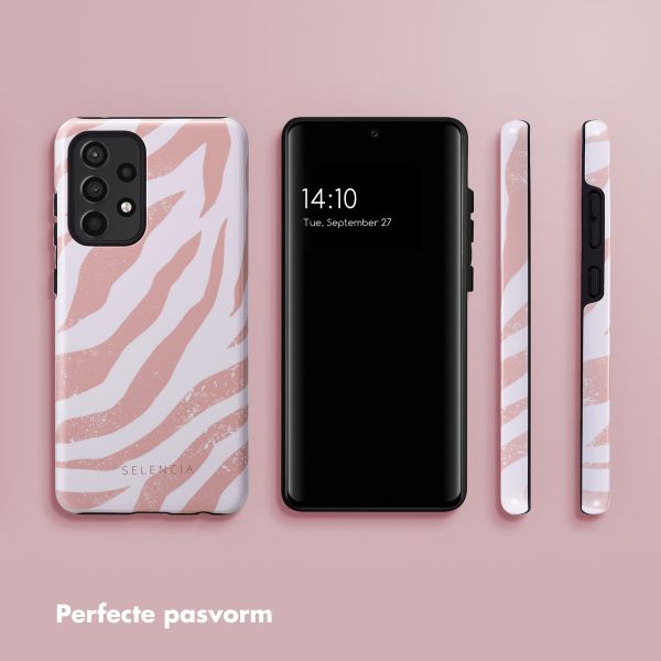 Selencia Vivid Tough Backcover Samsung Galaxy A52(s) (5G/4G) - Colorful Zebra Old Pink