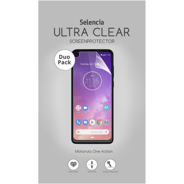 Selencia Duo Pack Ultra Clear Screenprotector Motorola One Action