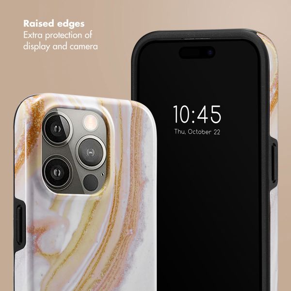 Selencia Vivid Back Cover Apple iPhone 15 Pro - Chic Marble Gold