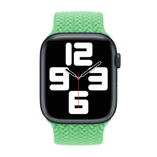 Apple Gevlochten solobandje Apple Watch | 44/45/46/49 mm - Maat 9 - Bright Green