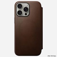 Nomad Modern Leather Folio Bookcase iPhone 15 Pro Max - Bruin