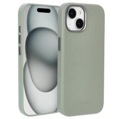 Accezz Leather Back Cover with MagSafe Apple iPhone 15 - Light Grey