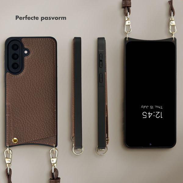 Selencia Nova Telefoonhoes met Koord en Pashouder Samsung Galaxy A57 (5G) - Mocha Brown